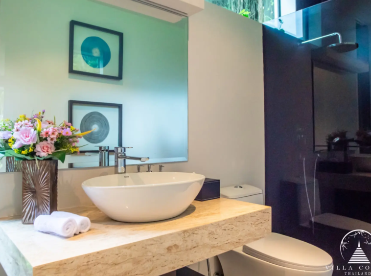 Well-appointed bathroom at Villas by the Big Bamboo.