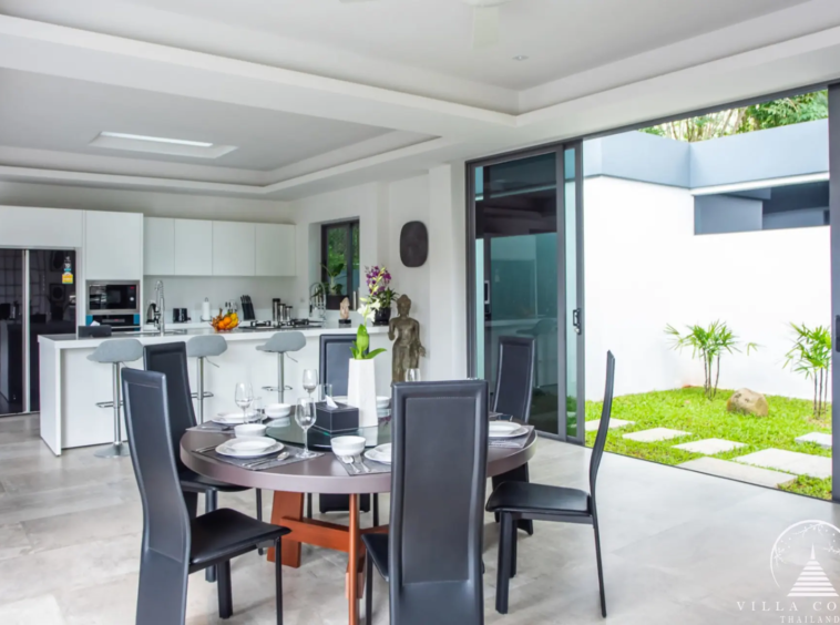 Modern dining area at Villas by the Big Bamboo.