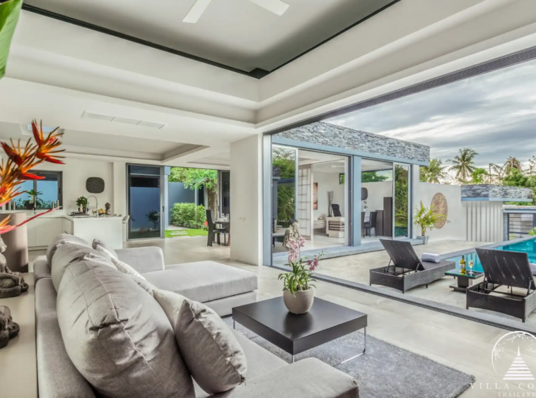 Spacious living area at Villas by the Big Bamboo.