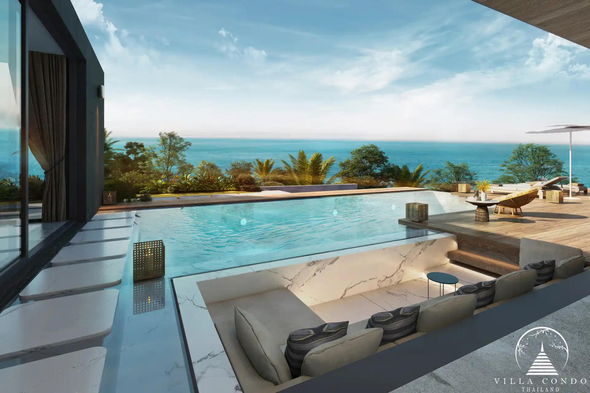 Walai Layan Villas Phase 2 private pool with sunken sofa.