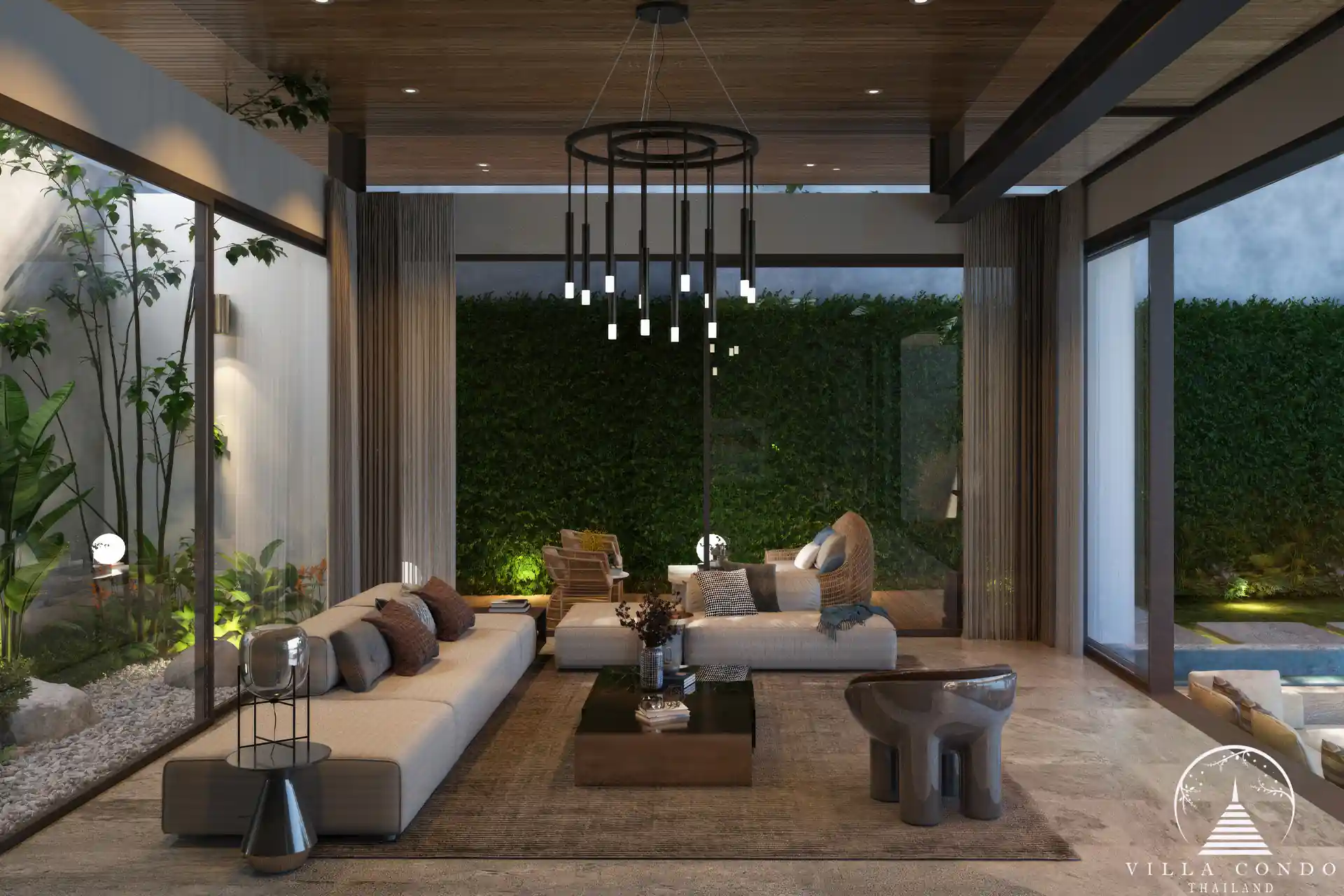 Walai Layan Villas Phase 2 living area with modern furnishings.