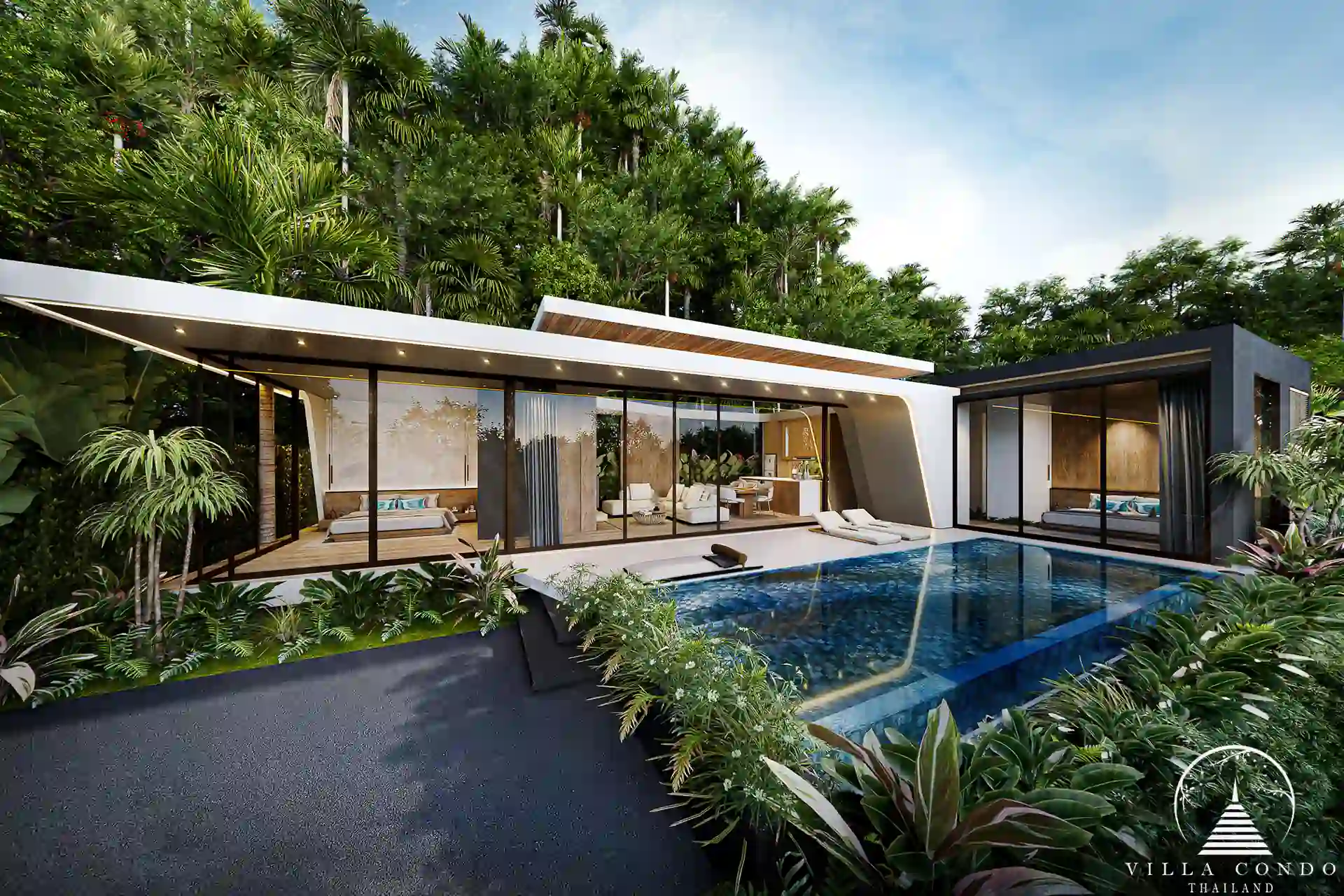 Aileen Villas Phase 6 Private pool with lush surroundings and private car park.