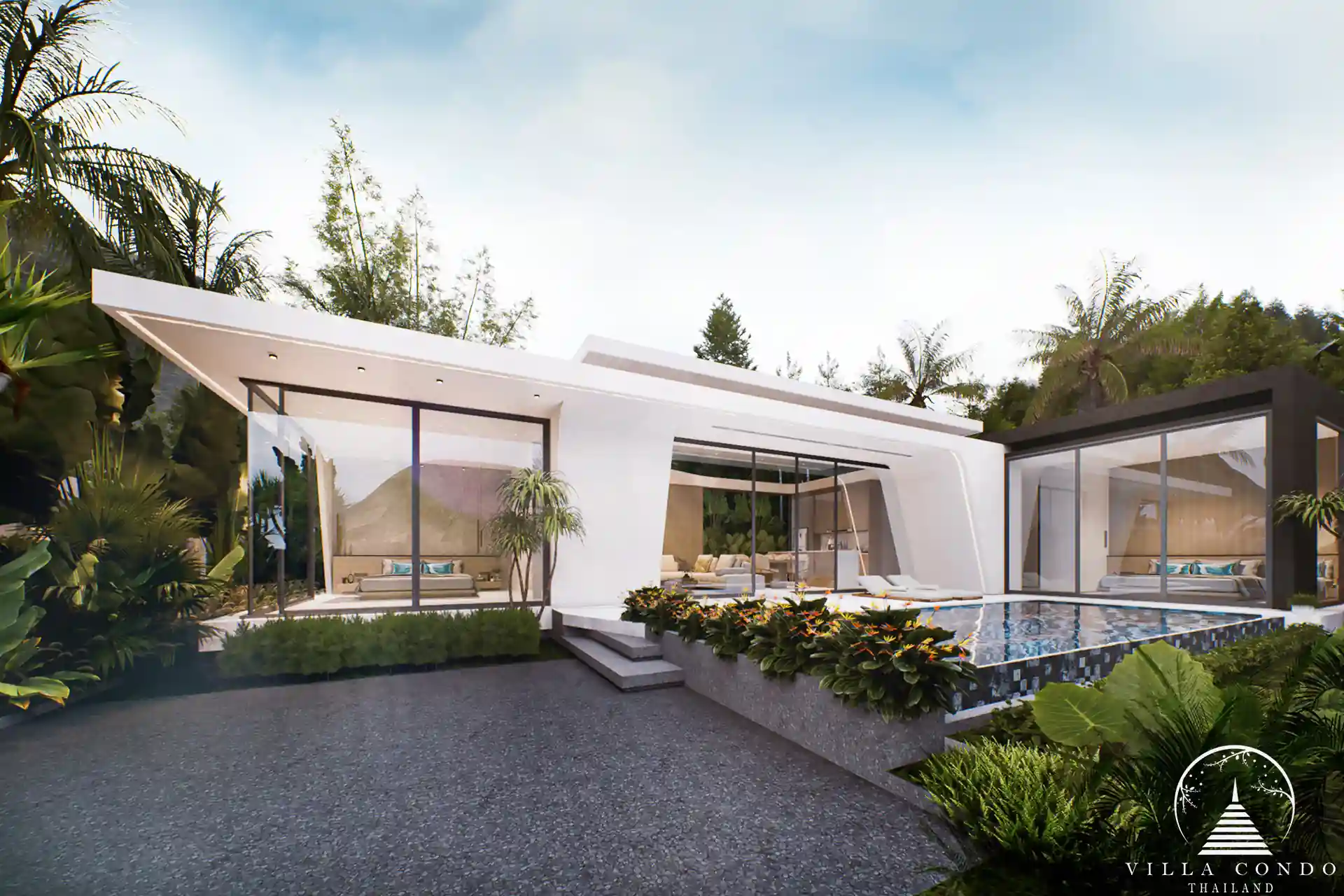 Aileen Villas Phase 6 Private pool with lush surroundings and private car park.