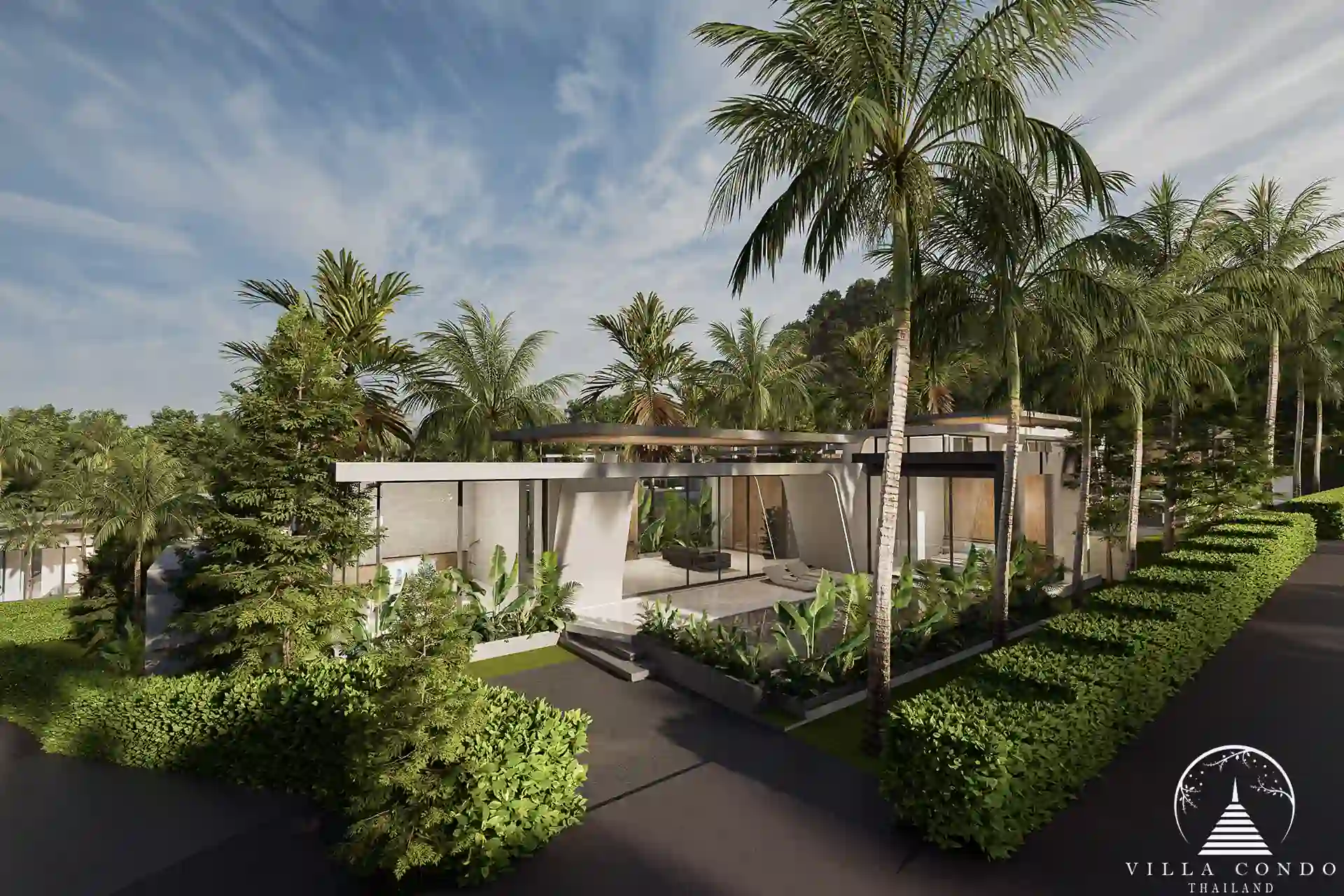 Aileen Villas Phase 6 Modern exterior with lush surroundings.
