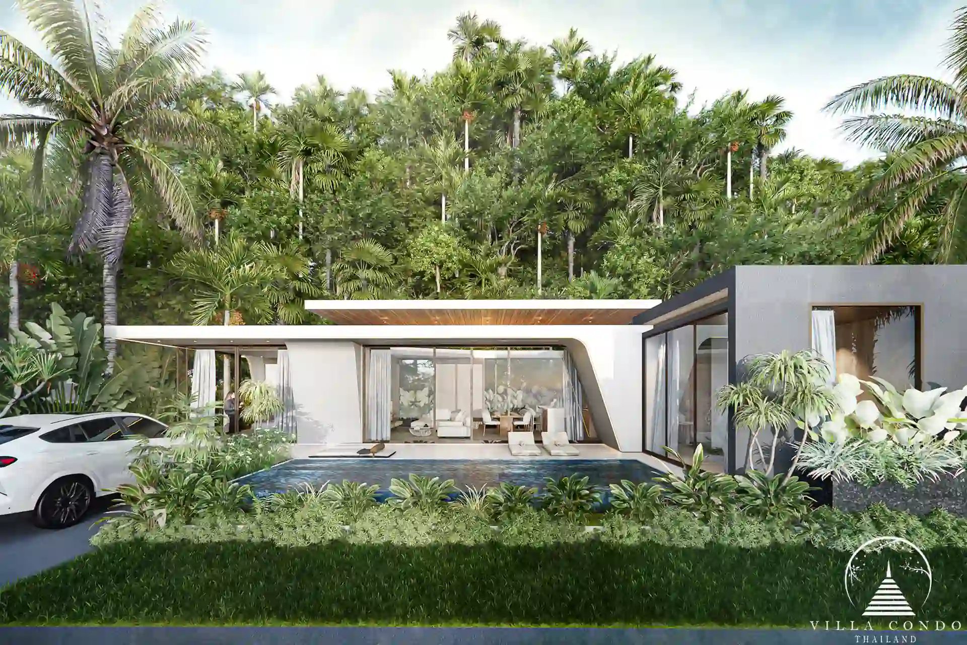 Aileen Villas Phase 6 Lush garden area with tropical plants.