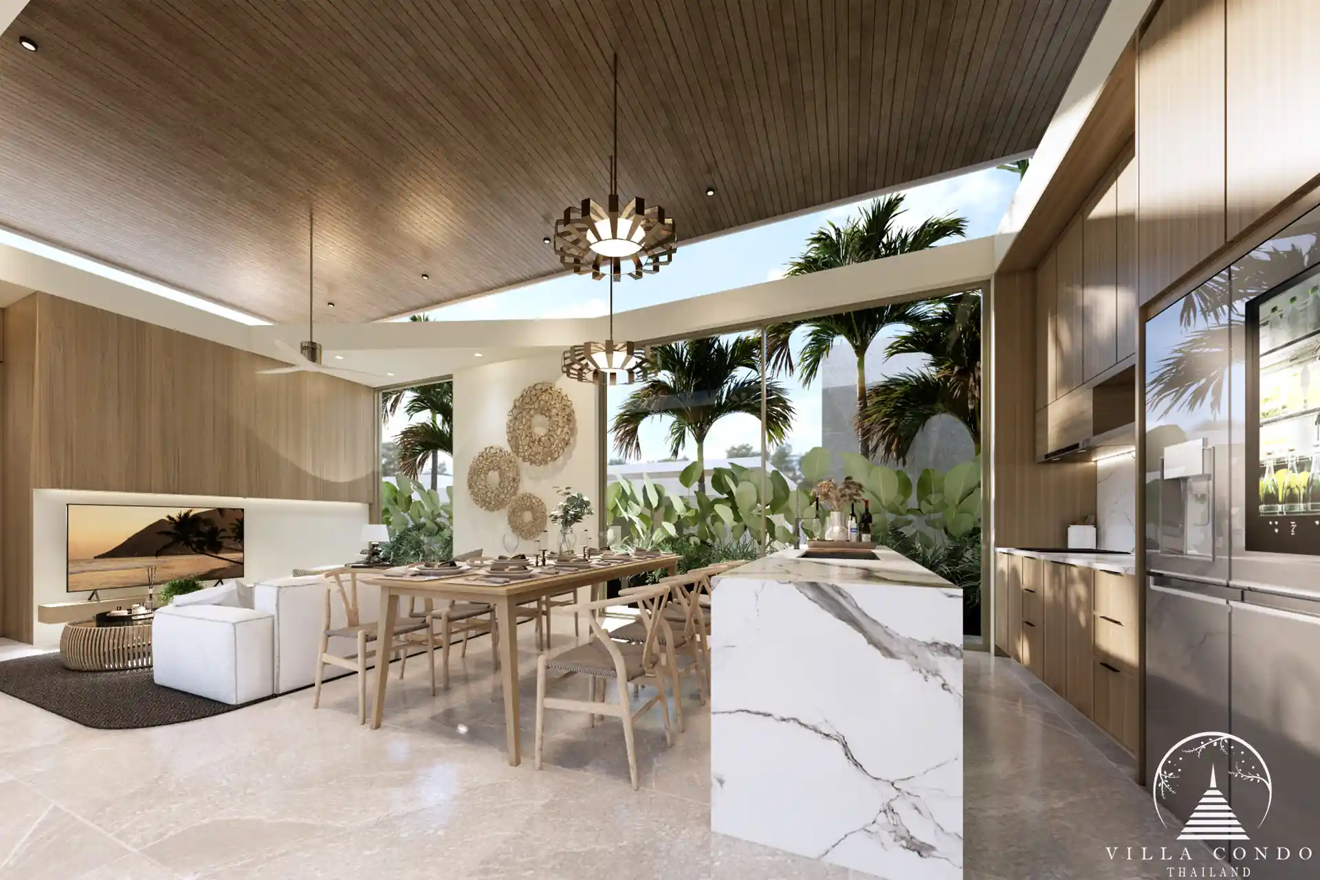 Aileen Villas Phase 6 Elegant dining area with outdoor access.