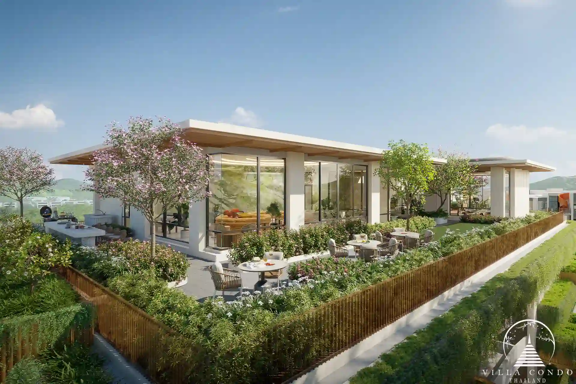 Rooftop Sunset BBQ Terrace at CANVAS Cherng Talay, with stunning sunset views.