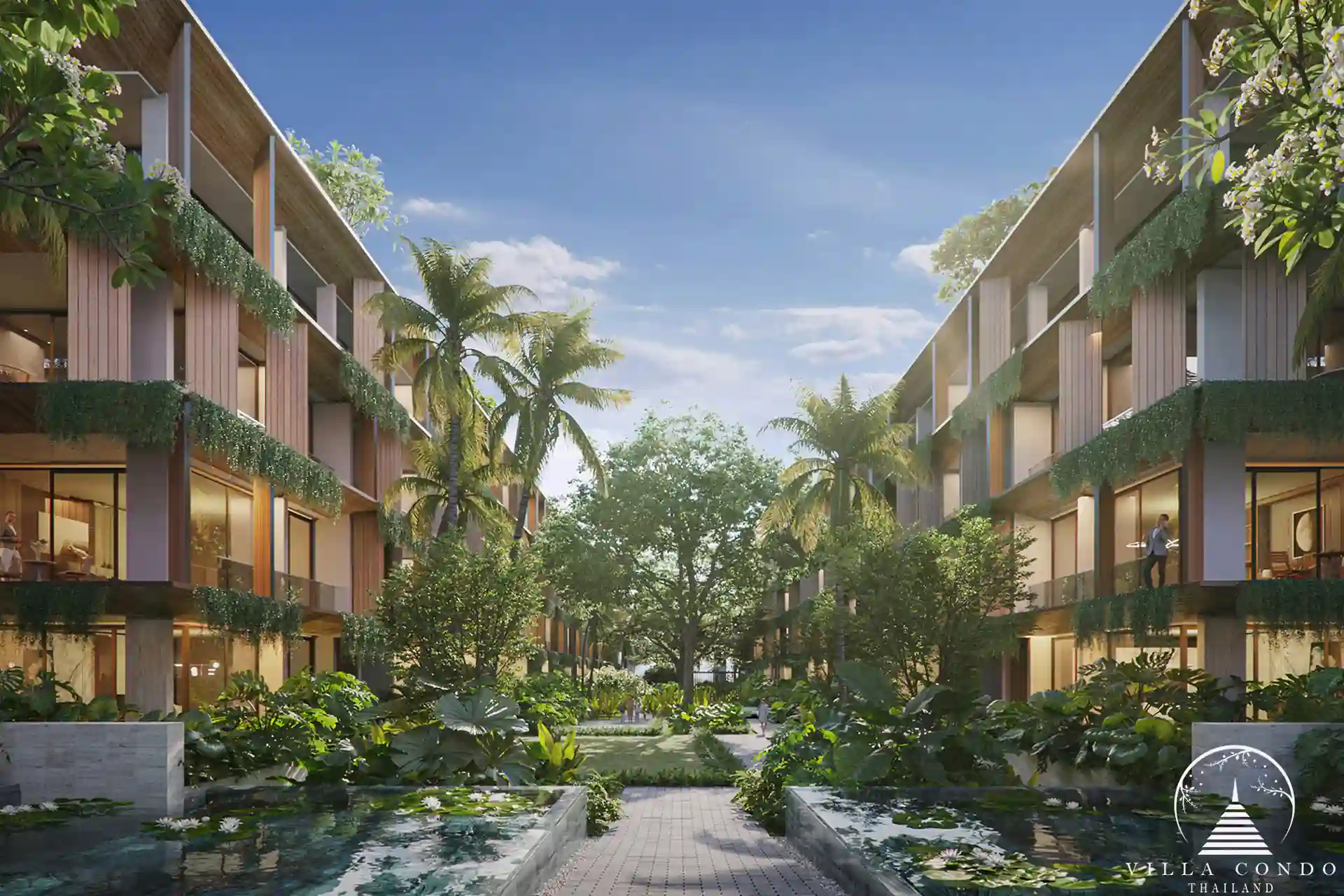 Gardens of Eden garden area with blooming plants and walking trails.