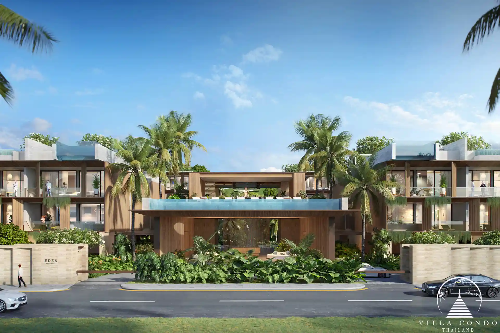 Main entrance of Gardens of Eden with a grand welcome design.