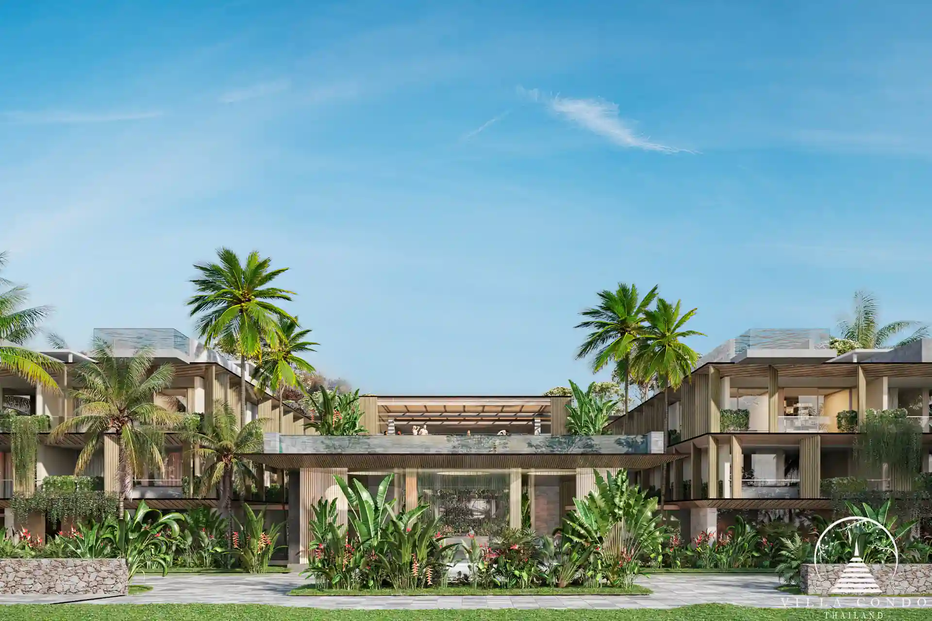 Exterior front view of Gardens of Eden showcasing the modern architecture.