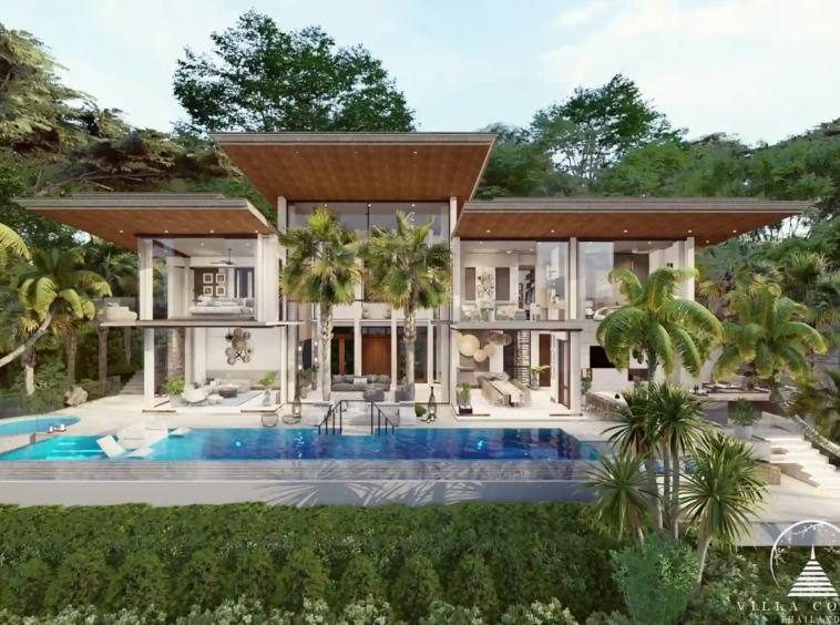 Private infinity pool at Narana Villa Phuket overlooking the ocean.