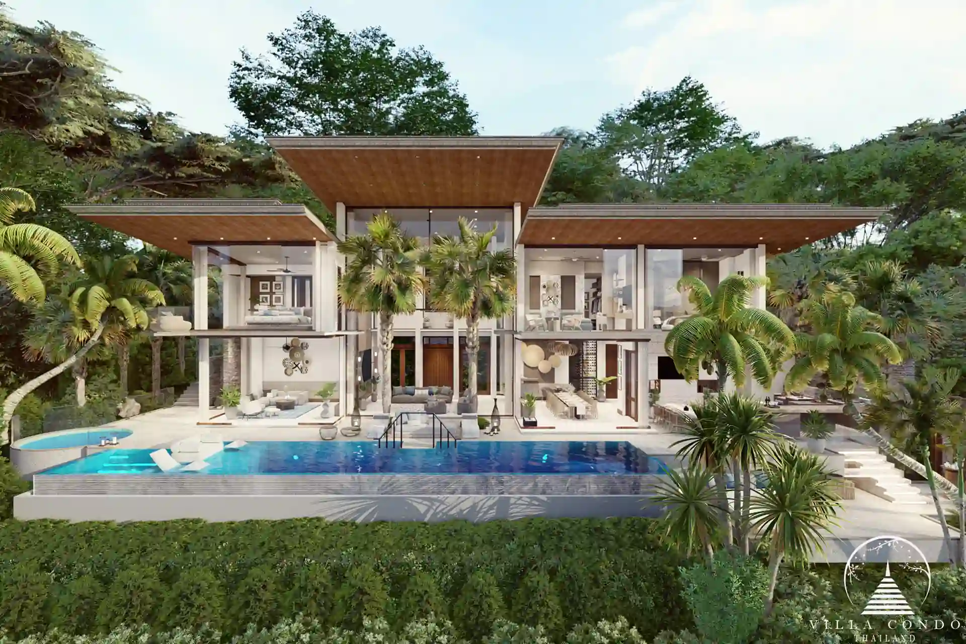 Private infinity pool at Narana Villa Phuket overlooking the ocean.