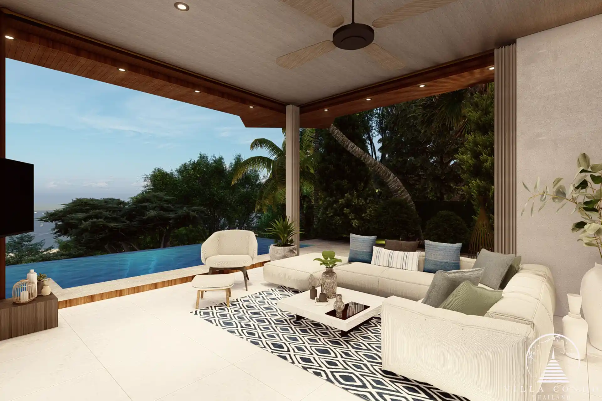 Second living room at Narana Villa Phuket with elegant design.