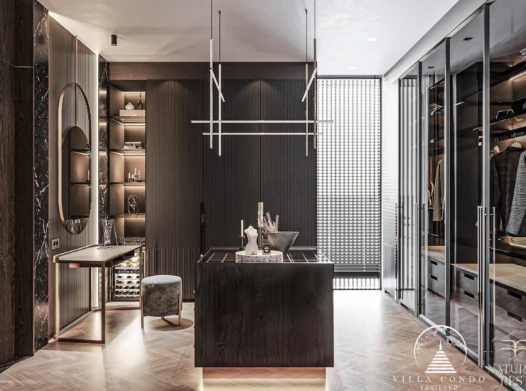 Walk-in closet at Nature's Rest Villa Cherng Talay