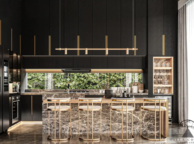 Modern kitchen at Nature's Rest Villa Cherng Talay