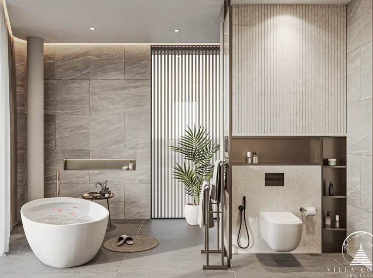 Master bathroom at Nature's Rest Villa Cherng Talay