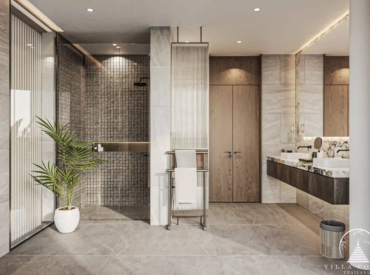 Modern bathroom at Nature's Rest Villa Cherng Talay