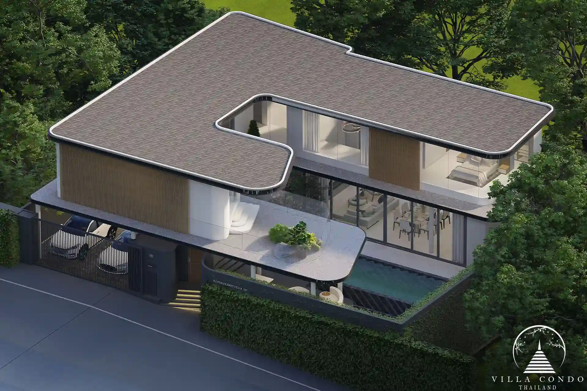 Bird's eye view of Nature's Rest Villa Cherng Talay