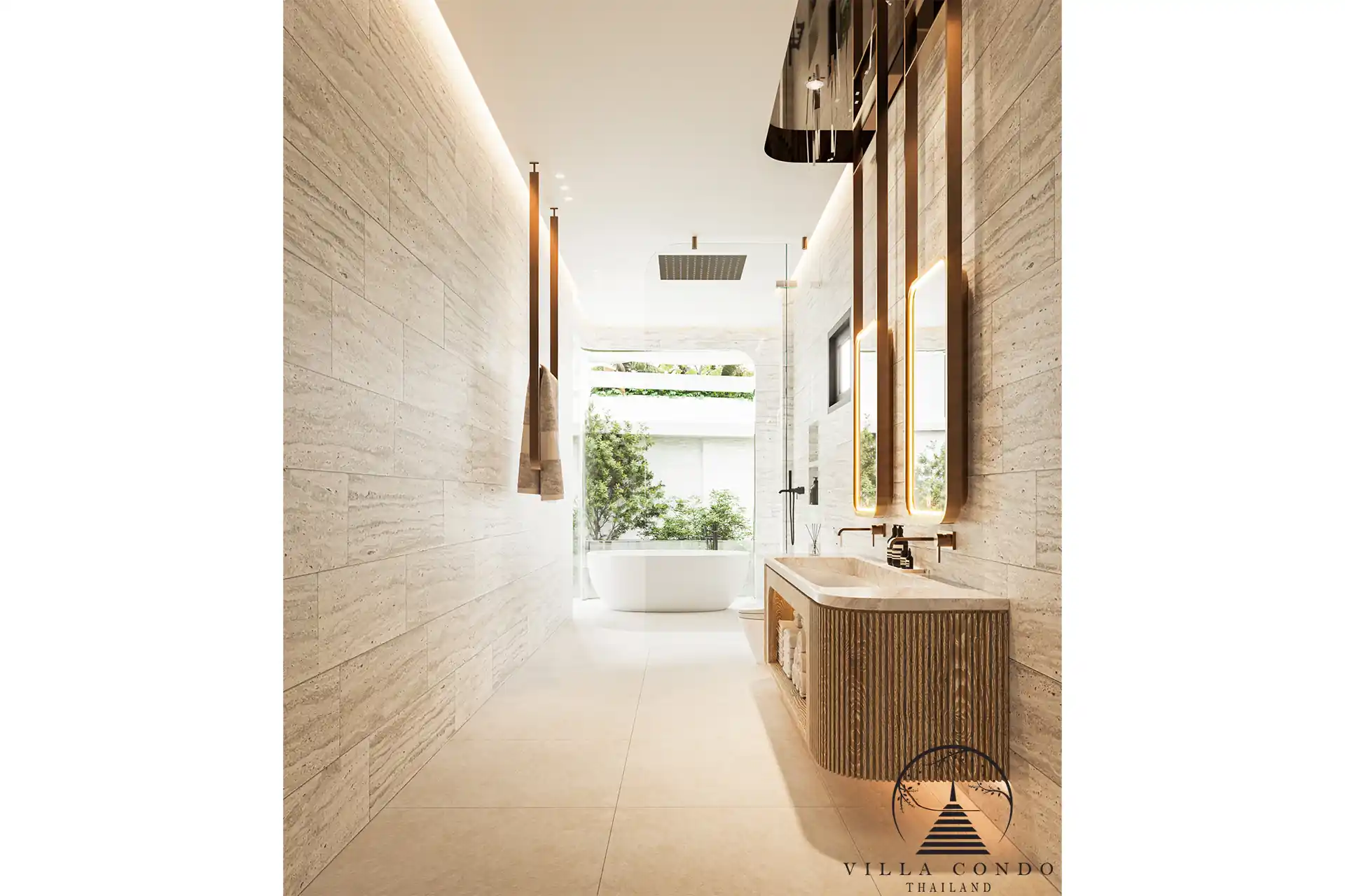 Elegant master bathroom at Nature's Rest Villa Sai Yuan with premium fixtures and spacious design.