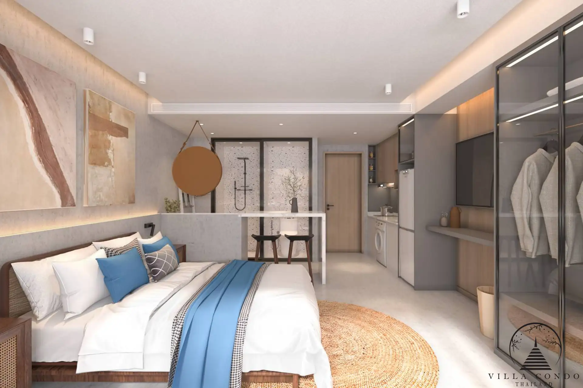 Spacious master bedroom at Sunshine Beach Beachfront Resort & Residences with direct beach views.