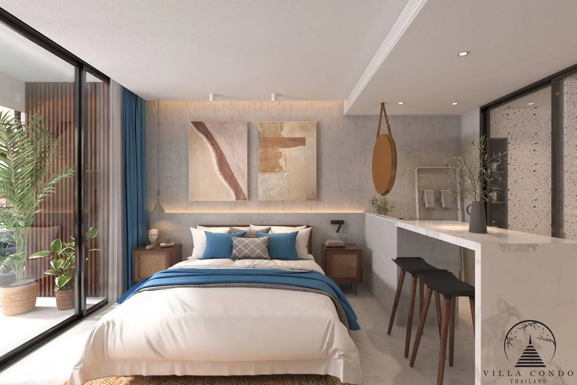 Spacious master bedroom at Sunshine Beach Beachfront Resort & Residences with direct beach views.
