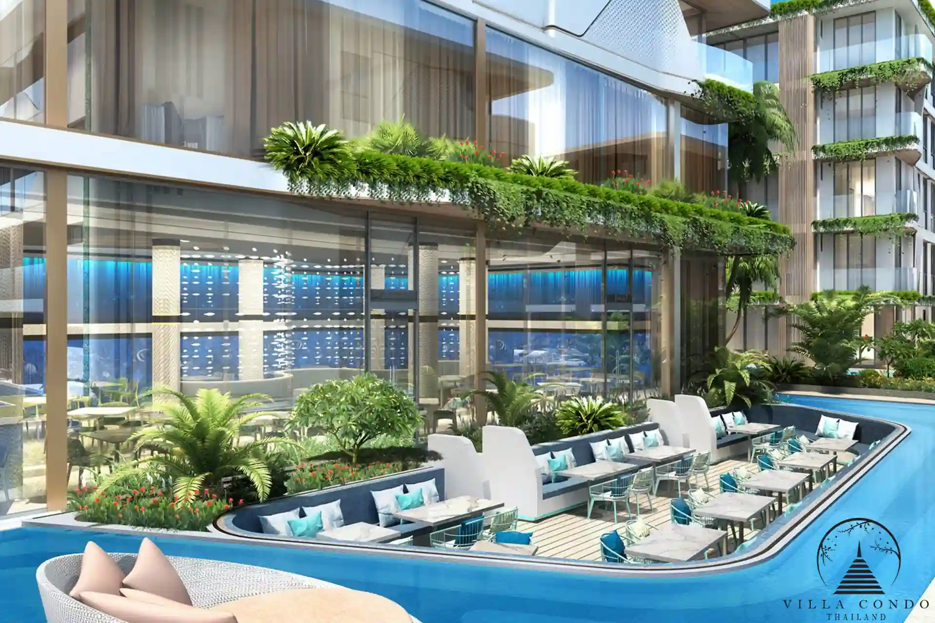 Sunshine Beach Beachfront Resort & Residences outdoor area with lush greenery and ocean views.
