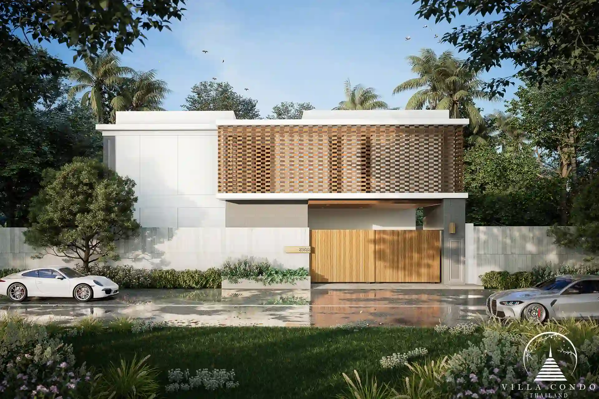 Stylish entrance to The Teak Phuket luxury villa