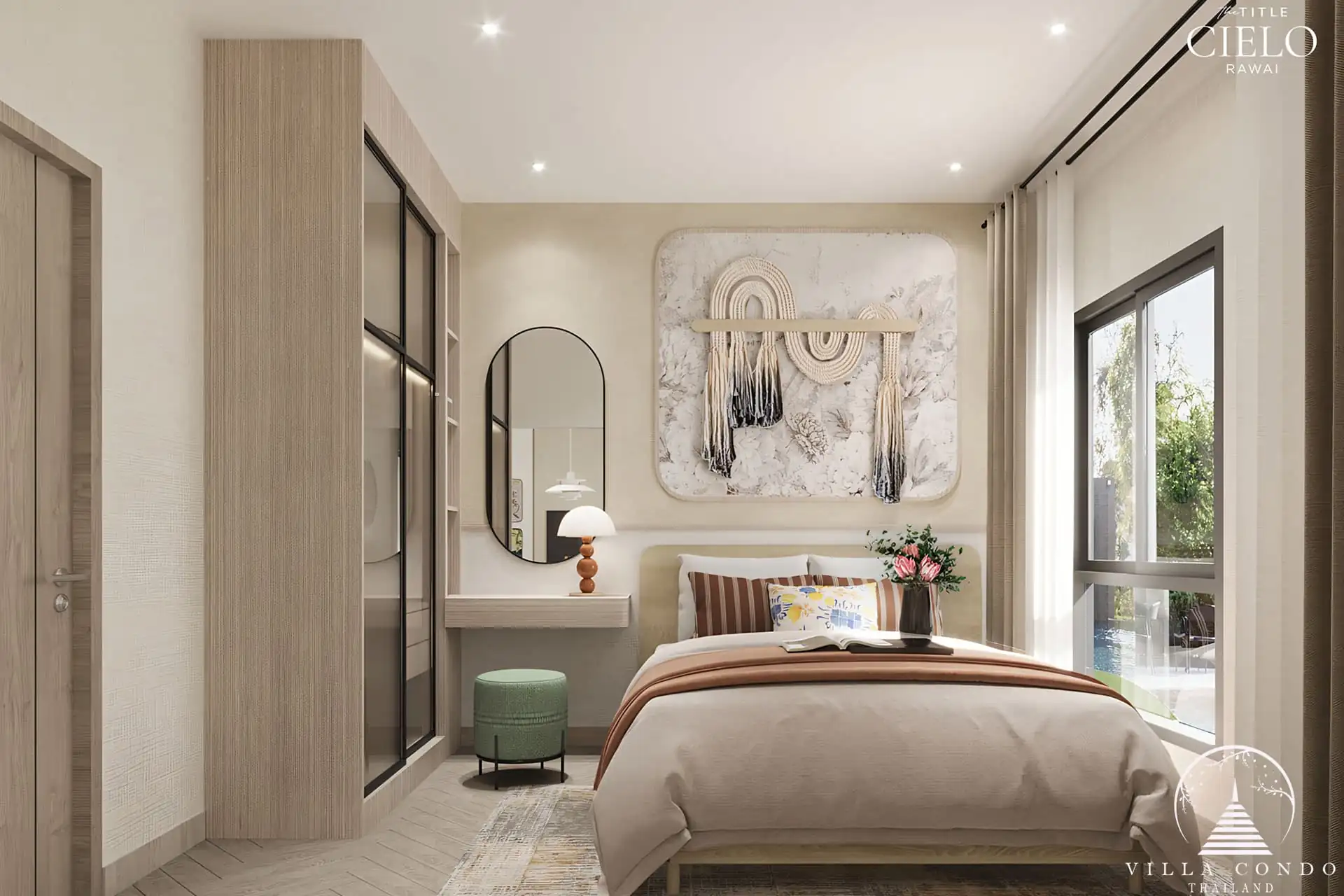 The Title Cielo Rawai 1-Bedroom Unit Bedroom
