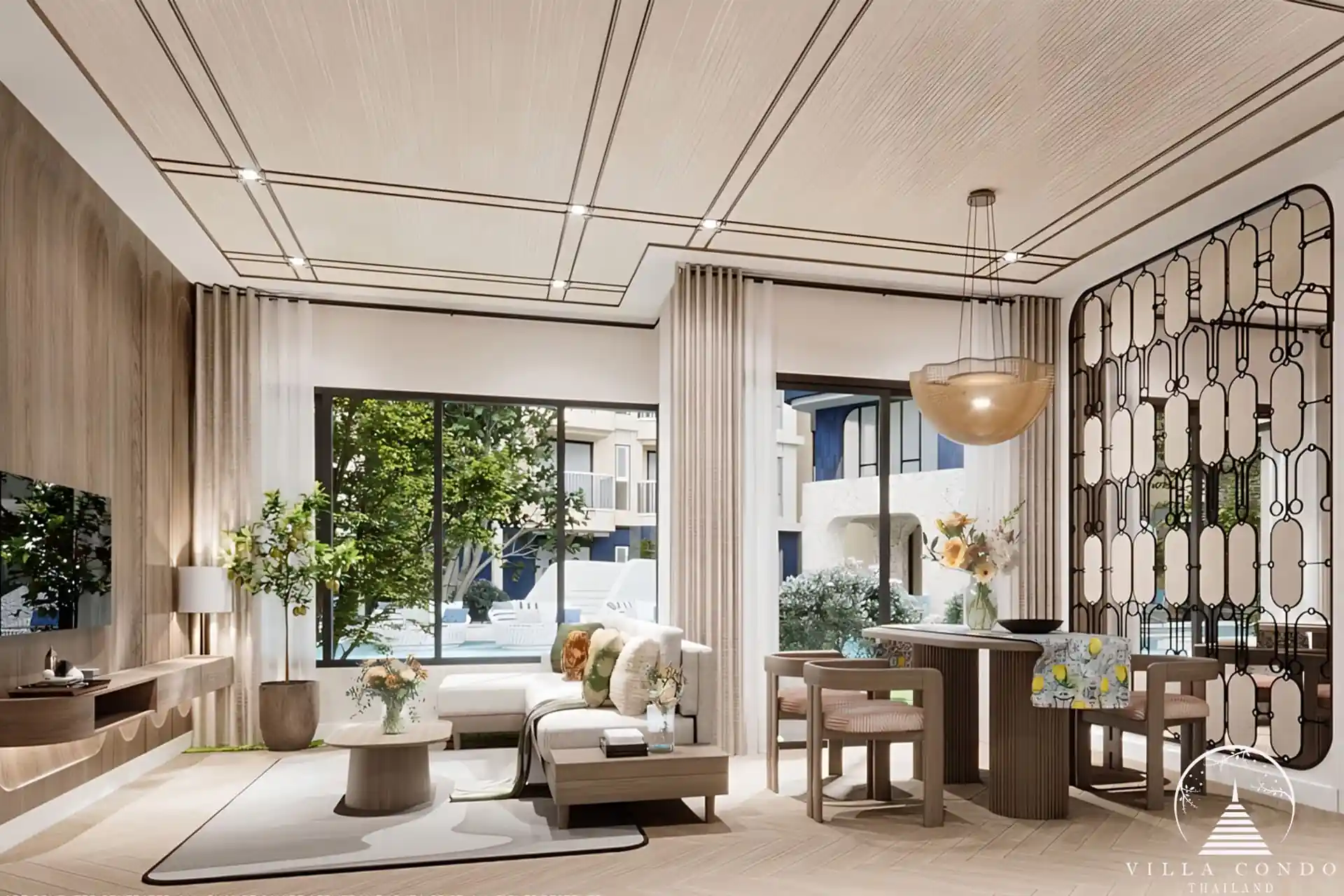 The Title Cielo Rawai 2-Bedroom Unit Living Area
