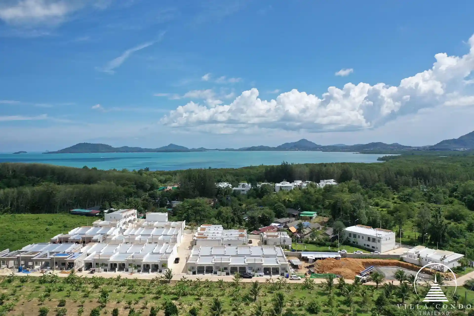 Aerial view of Tyssen Yamu development and surrounding landscape