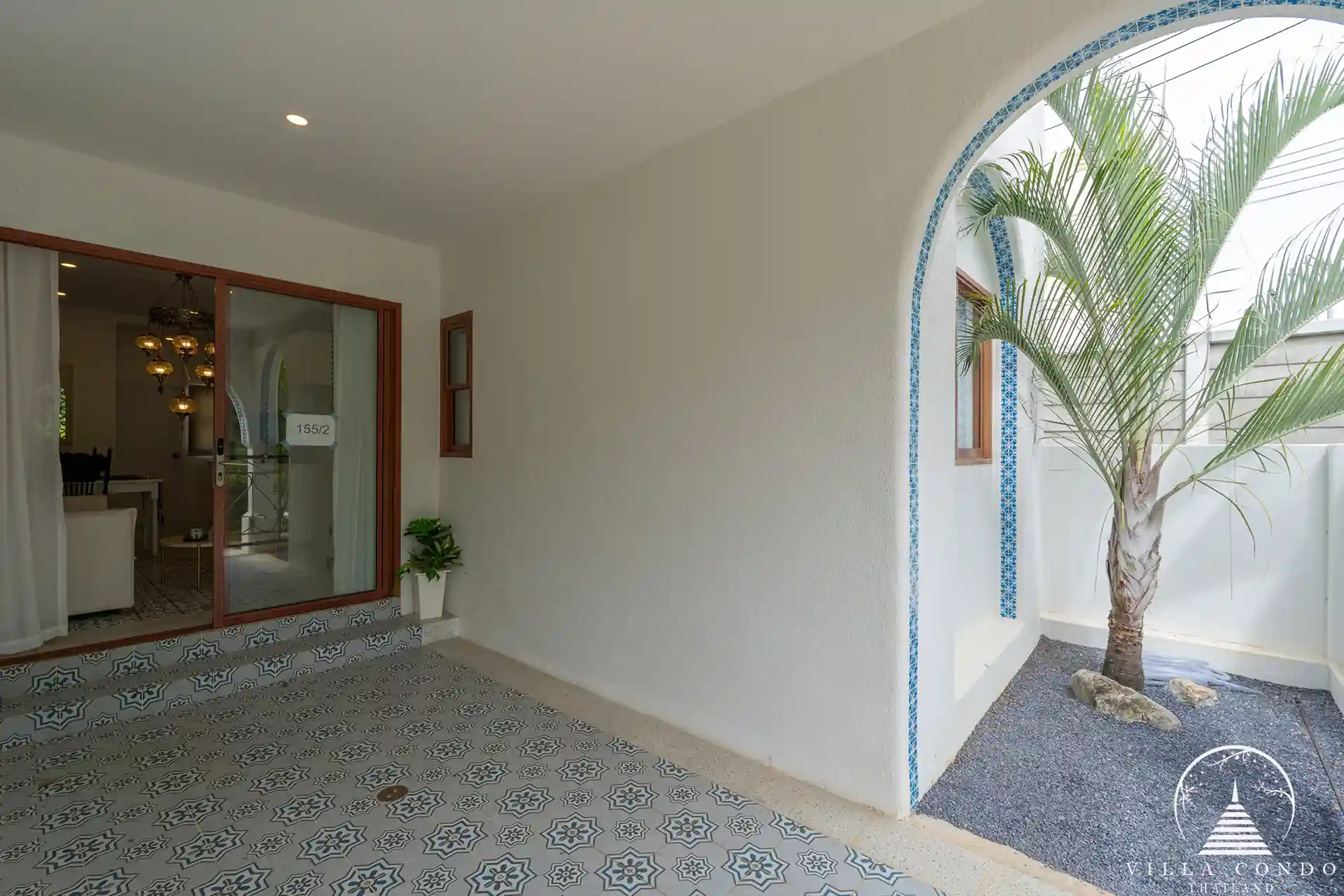 Outdoor leisure space at Tyssen Yamu with tropical garden views