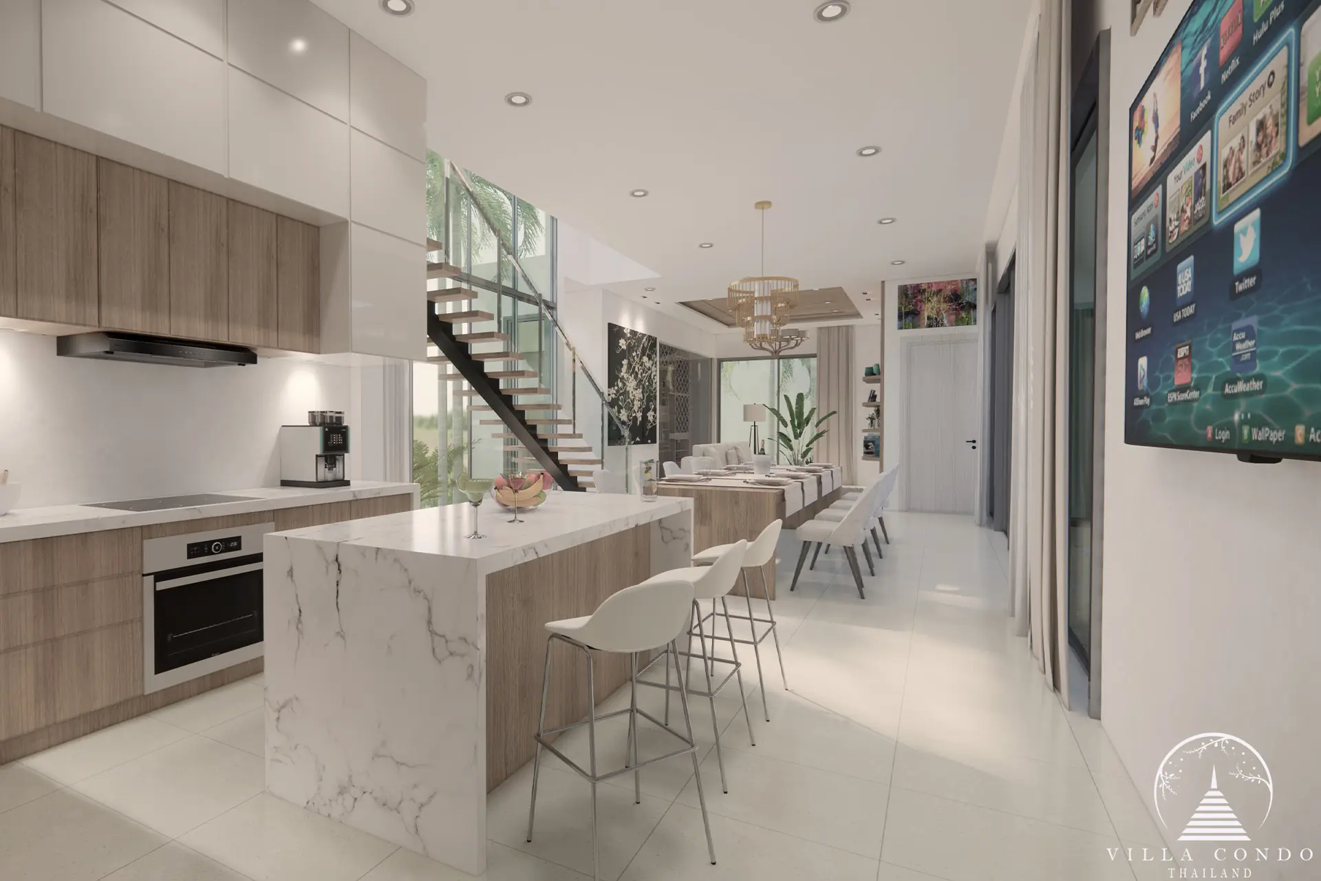 Fully-equipped modern kitchen at Unique Villa Kata.