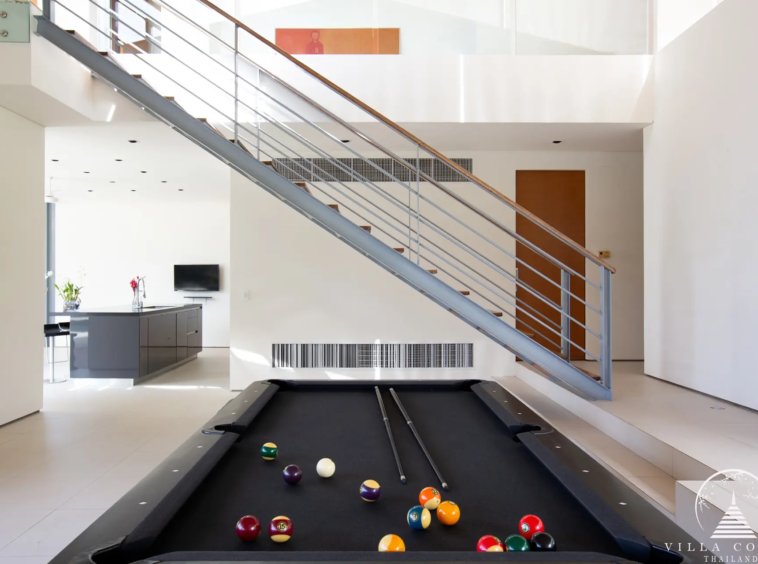Villa Essenza Natai Beach Front Interior with Private Pool Table