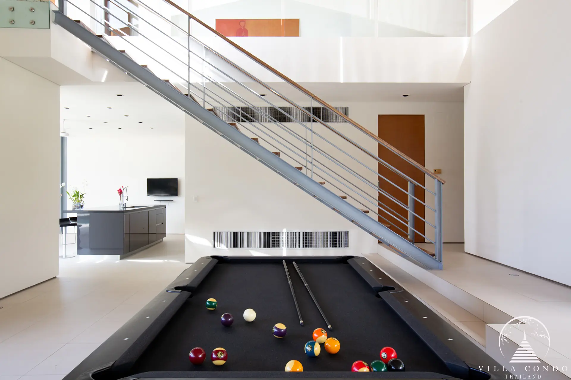 Villa Essenza Natai Beach Front Interior with Private Pool Table