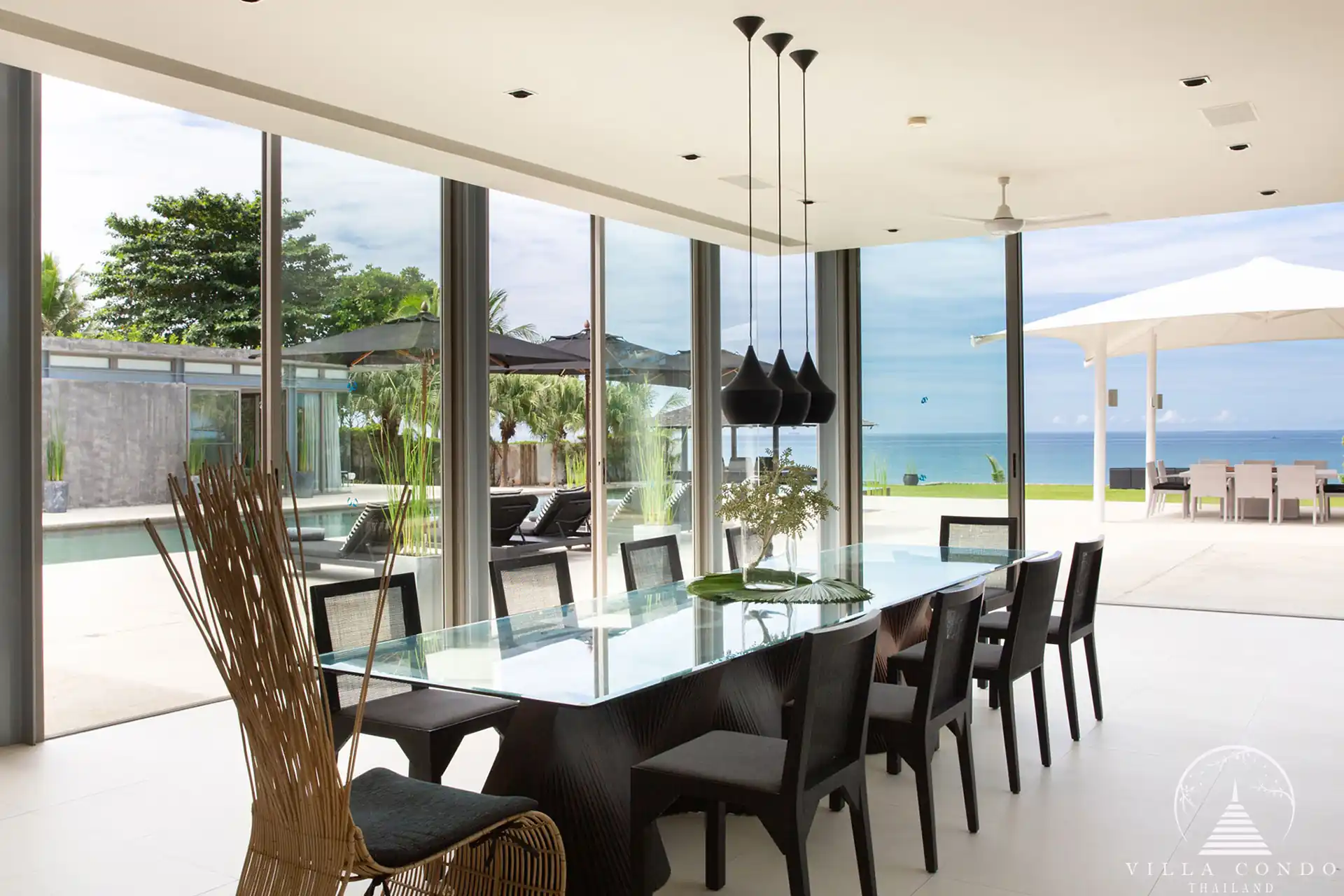 Villa Essenza Natai Beach Front Dining Area
