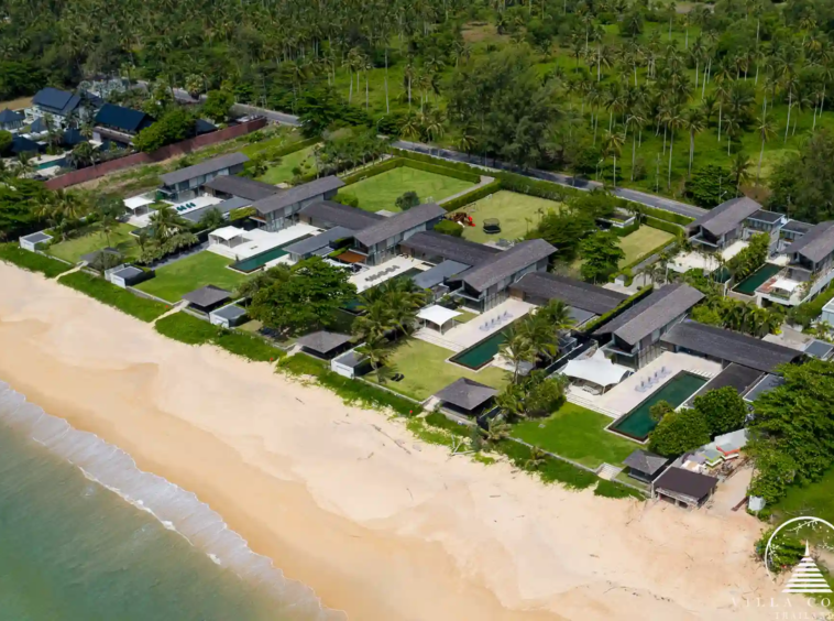 Stunning exterior view of Villa Essenza Natai Beach Front with beachfront setting.