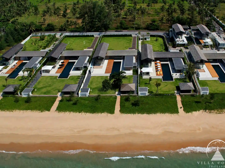 Villa Essenza Natai Beach Front Bird's Eye View
