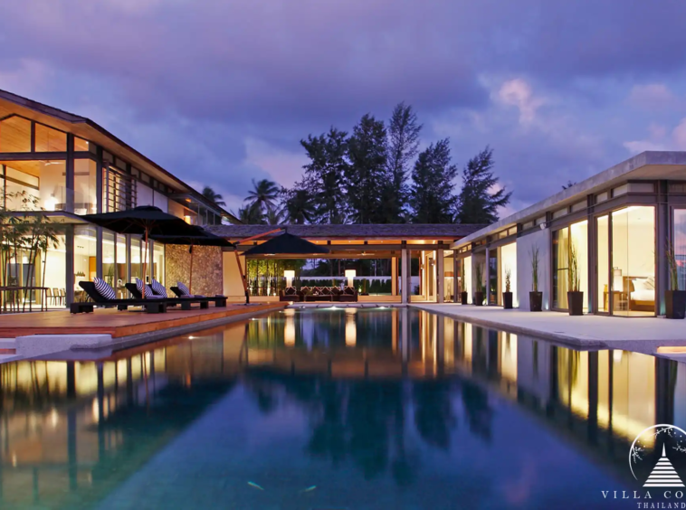 Villa Essenza Natai Beach Front Exterior Night View
