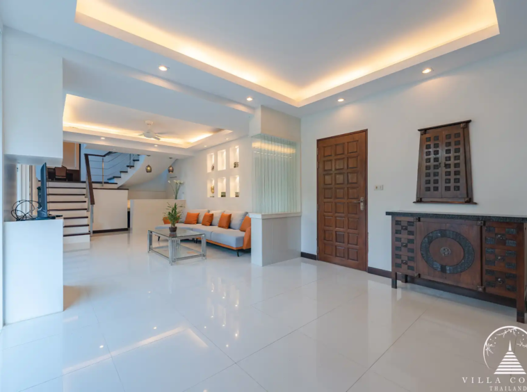 White Villa Patong elegant interior with luxurious finishes and sea views.