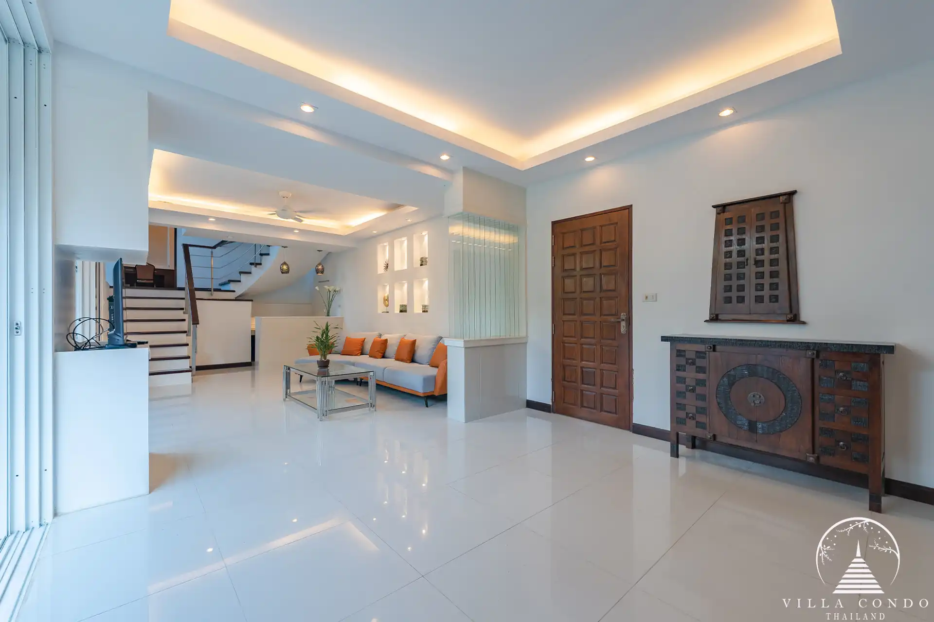 White Villa Patong elegant interior with luxurious finishes and sea views.