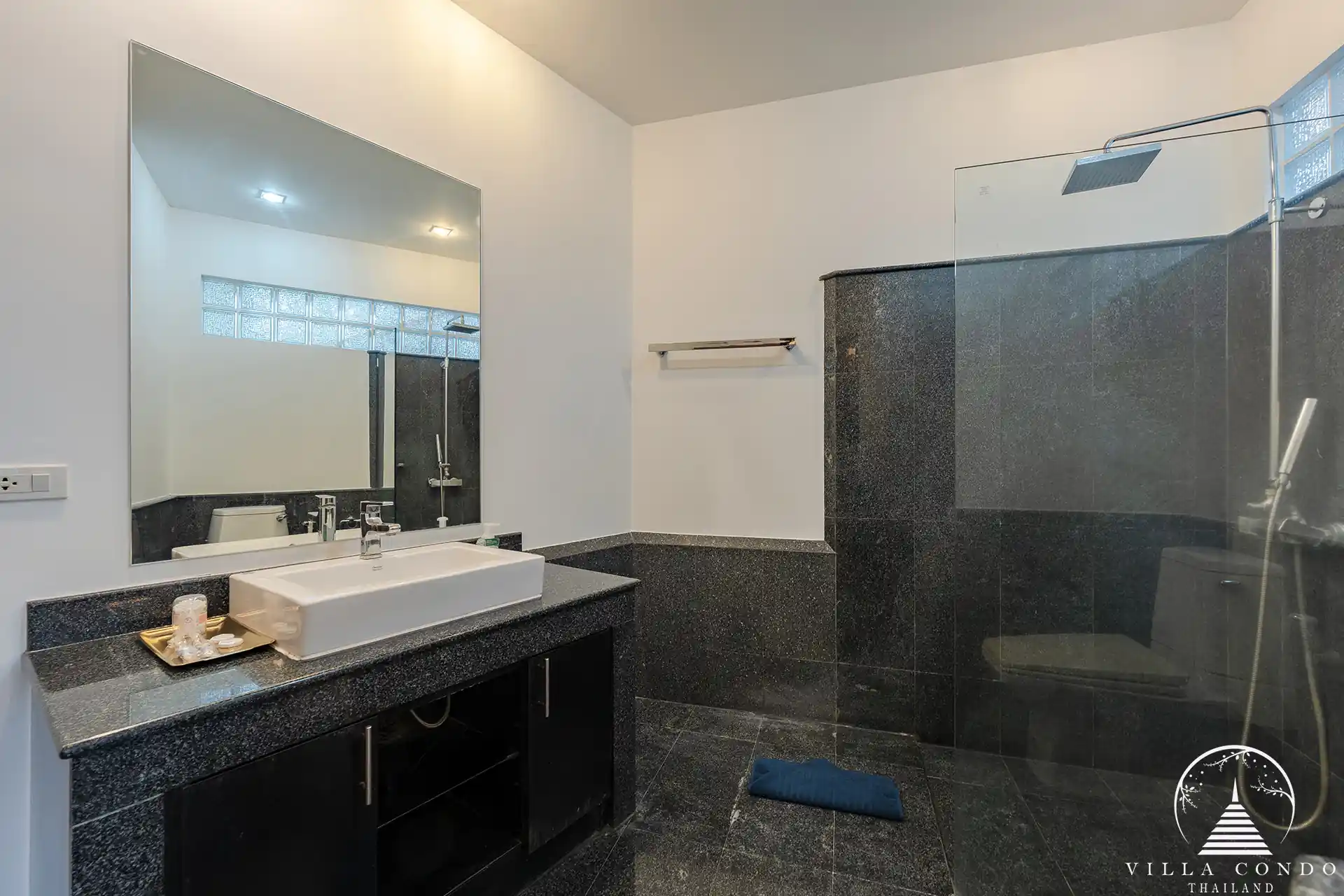 Stylish second bathroom in White Villa Patong with modern fixtures and spacious shower area.