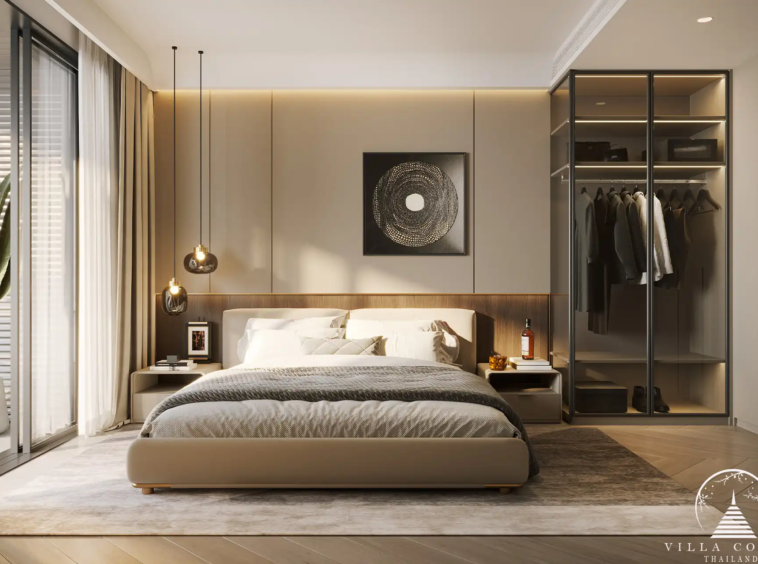 Spacious bedroom with sea view at Ayana Heights Seaview Residence.