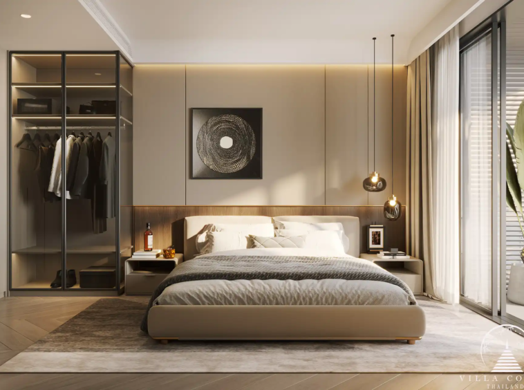 Spacious bedroom with sea view at Ayana Heights Seaview Residence.
