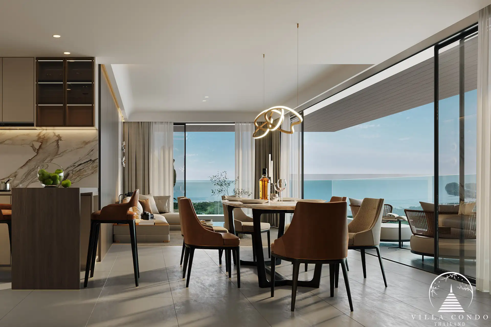 Living area of a 2-bedroom unit at Ayana Heights Seaview Residence