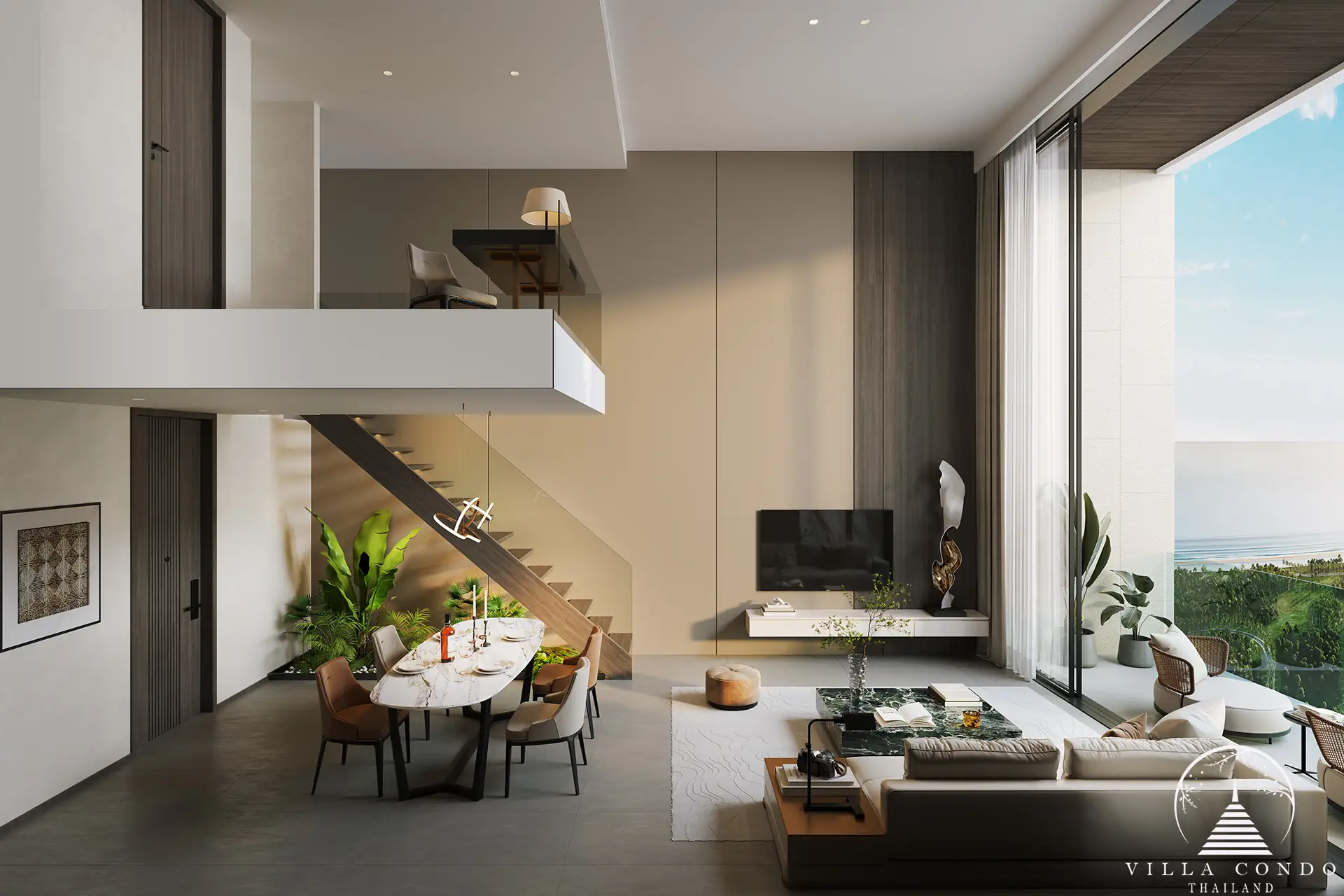 Duplex living area at Ayana Heights Seaview Residence