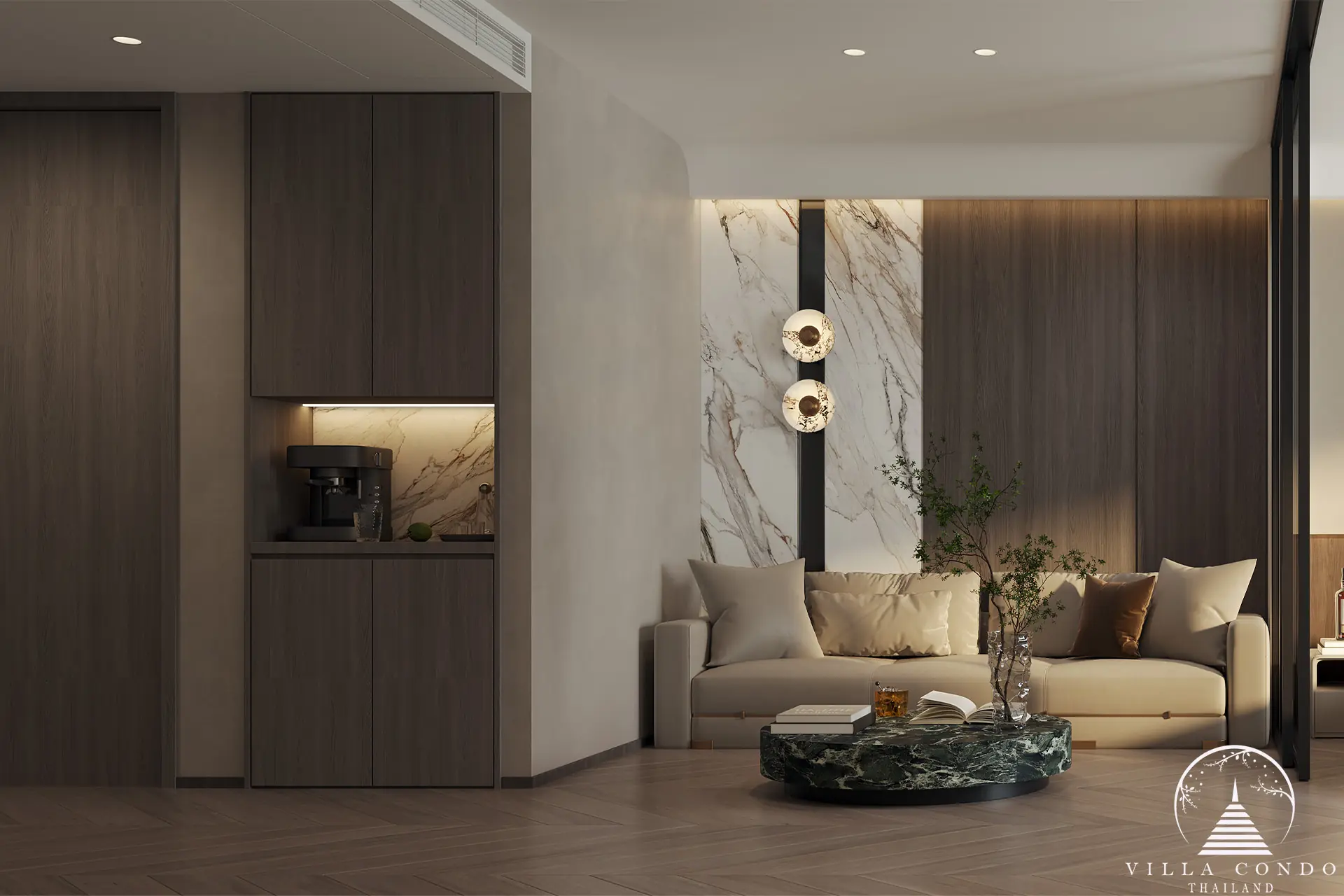 Spacious living area in Ayana Heights Seaview Residence