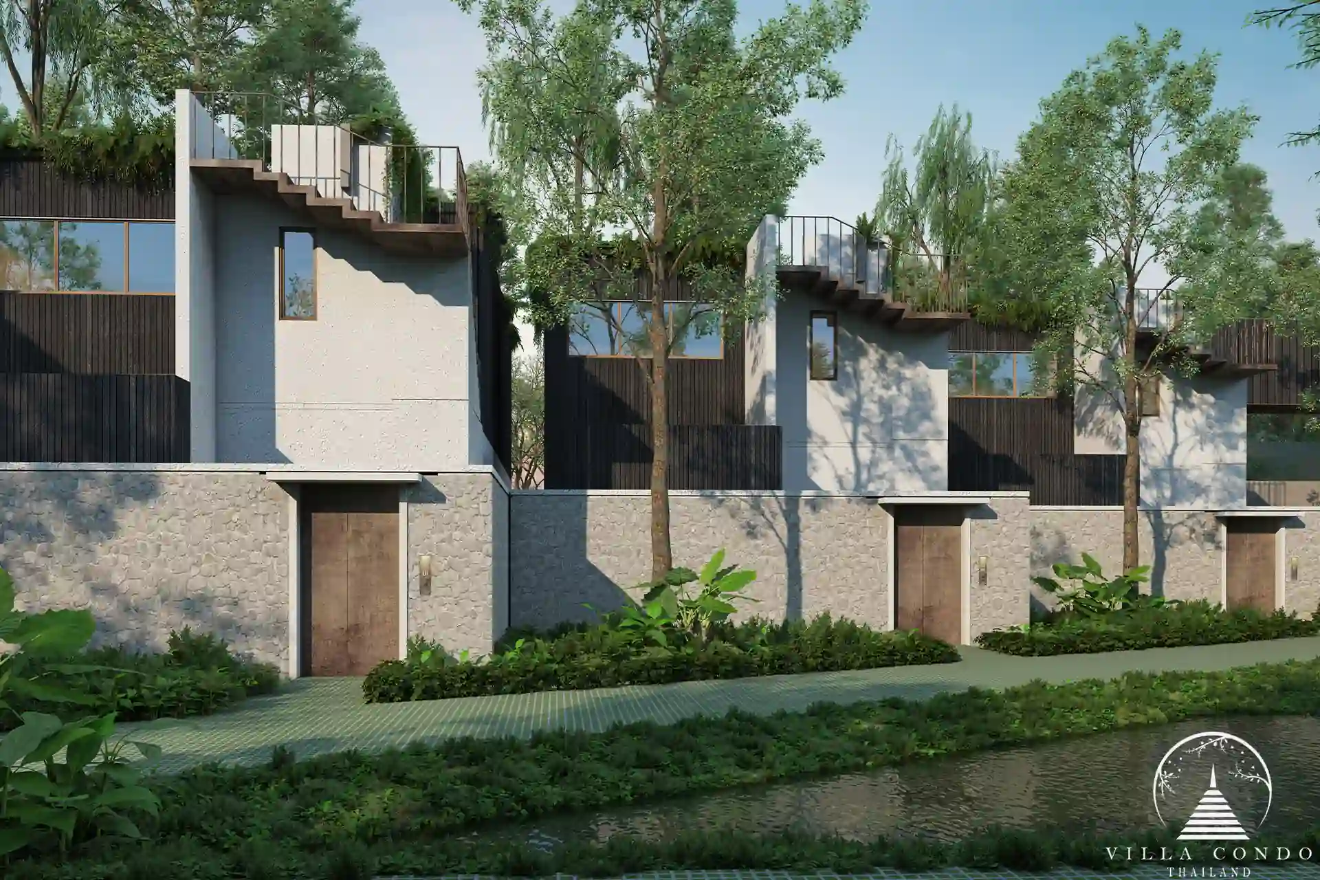 Tranquil outdoor area at Villa Qabalah surrounded by nature.