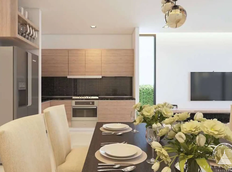 Interior of Goldena Pool Villas with modern decor.