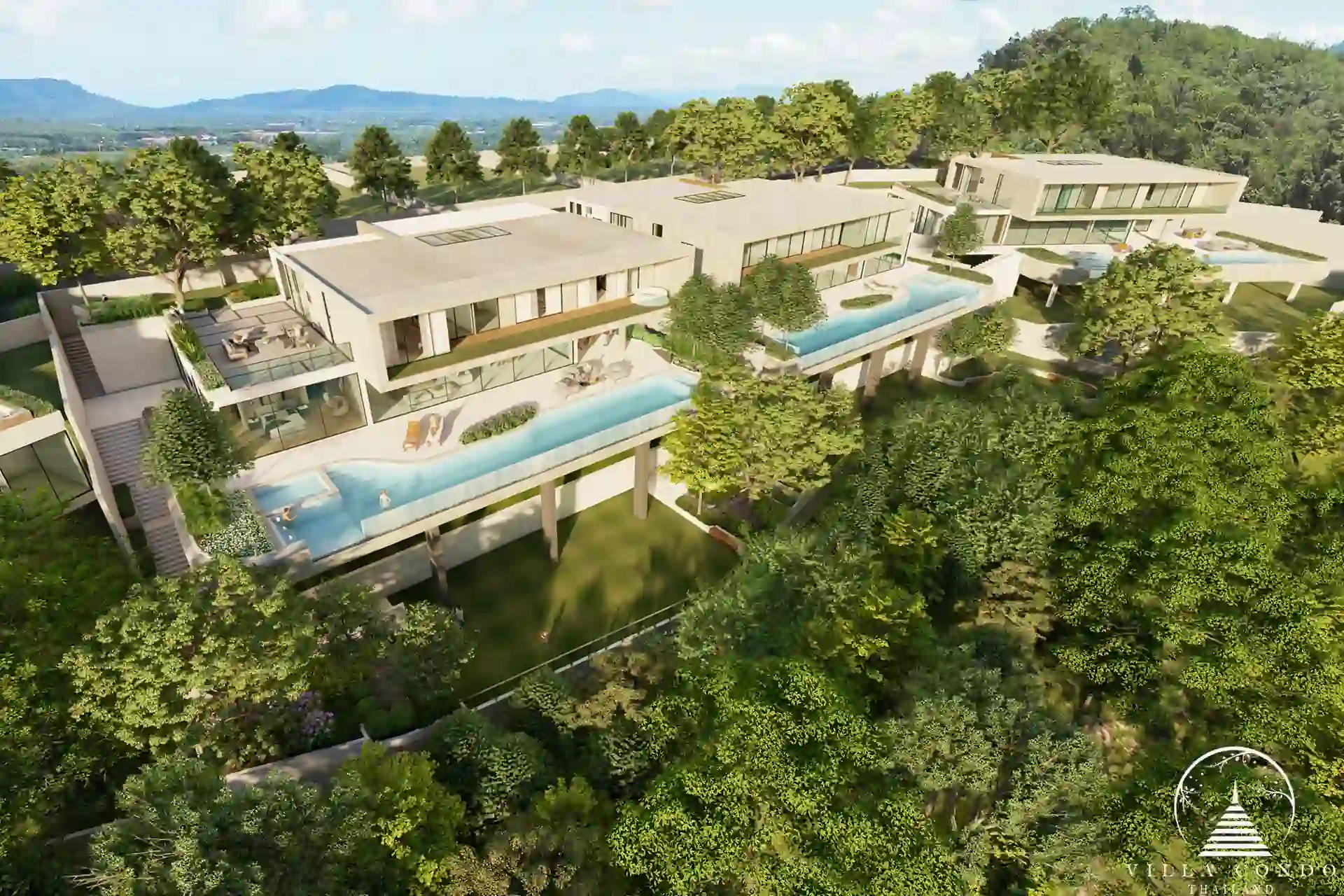Bird’s eye view of Rovana Rhea Villa Phuket.