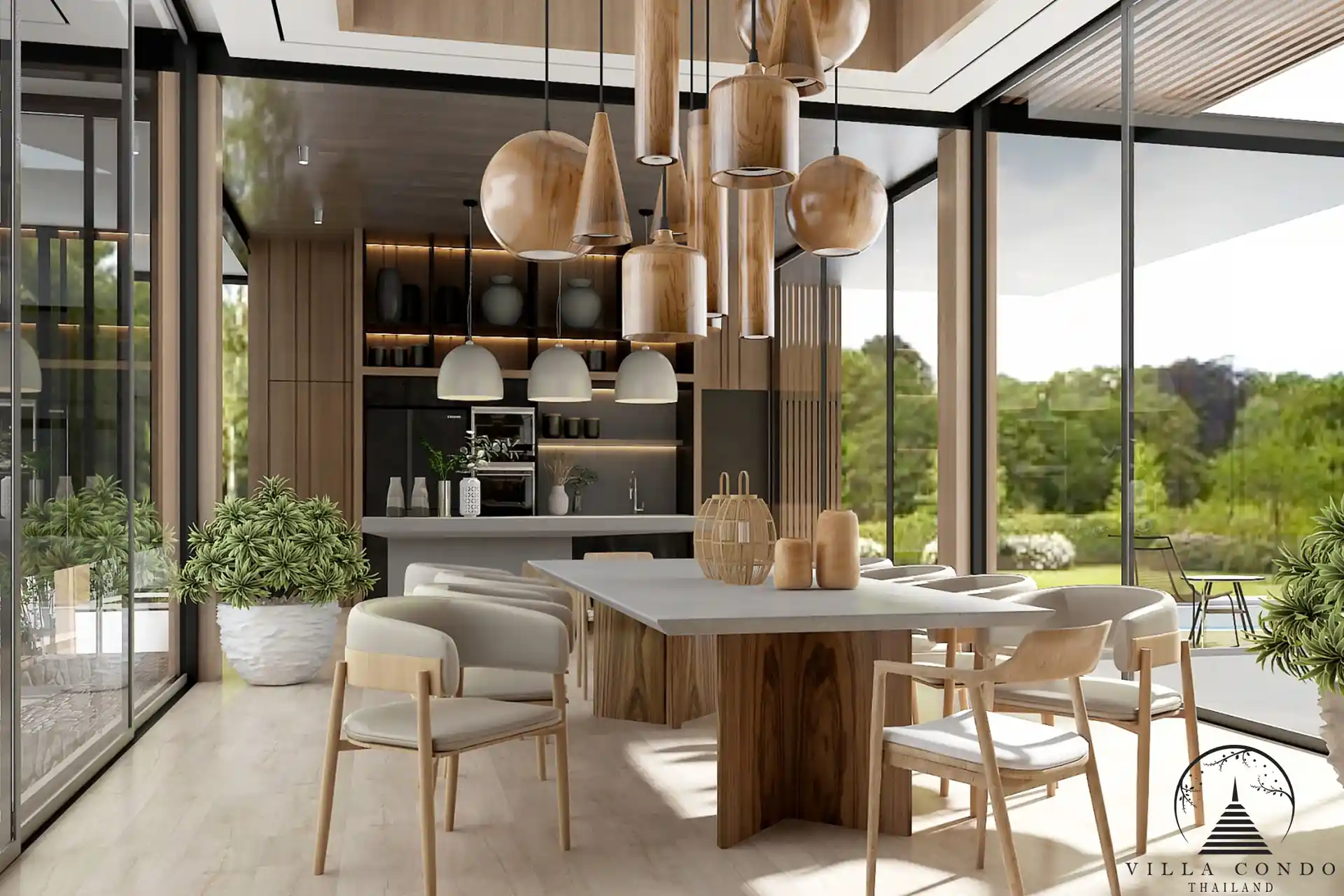 Dining area at Rovana Rhea Villa in Phuket.